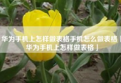 华为手机上怎样做表格手机怎么做表格「华为手机上怎样做表格」