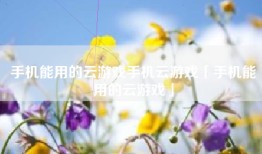 手机能用的云游戏手机云游戏「手机能用的云游戏」